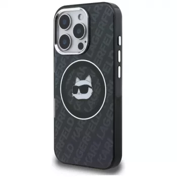 Karl Lagerfeld IML Choupette Head Logo MagSafe ovitek za iPhone 16 Pro, črn