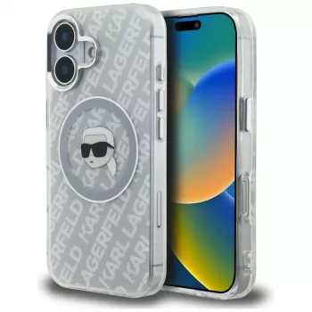 Karl Lagerfeld IML Karl Head Logo MagSafe ovitek za iPhone 16, siv