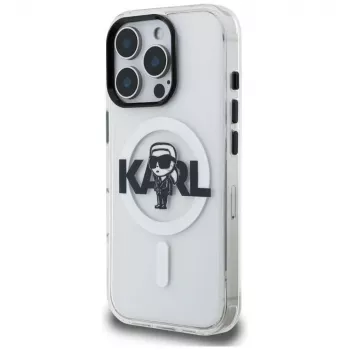 Karl Lagerfeld IML Karl Sketch Logo MagSafe ovitek za iPhone 16 Pro Max, prosojen