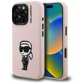 KARL LAGERFELD silikonski ovitek Karl Sketch MagSafe za iPhone 16 Pro Max, roza