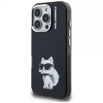 Karl Lagerfeld IML zadnji ovitek Aquarelle Choupette & Logo za Apple iPhone 16 Pro, črn