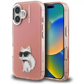 Karl Lagerfeld IML ovitek za telefon Aquarelle Choupette & Logo za iPhone 16, roza