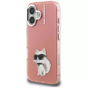 Karl Lagerfeld IML ovitek za telefon Aquarelle Choupette & Logo za iPhone 16, roza