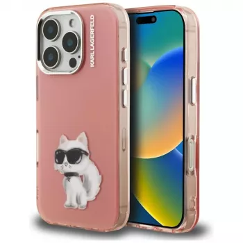 Karl Lagerfeld IML ovitek Aquarelle Choupette & Logo za Apple iPhone 16 Pro, roza
