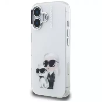 Karl Lagerfeld IML ovitek Aquarelle Karl & Choupette & Logo za Apple iPhone 16, bel