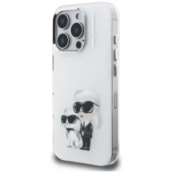 Karl Lagerfeld IML zadnji ovitek Aquarelle Karl & Choupette & Logo za Apple iPhone 16 Pro, bel
