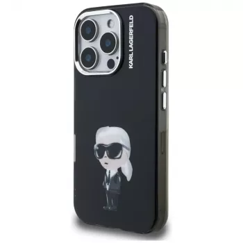 Karl Lagerfeld IML ovitek Aquarelle Karl & Logo za Apple iPhone 16 Pro, črn