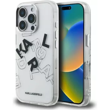 Karl Lagerfeld IML ovitek s skicirano grafiko za iPhone 16 Pro, prosojen