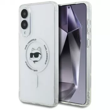 Karl Lagerfeld ovitek MagSafe Button Choupette Head Printed Logo za Samsung Galaxy S25 Edge, bel