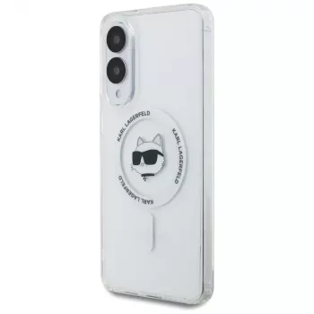 Karl Lagerfeld ovitek MagSafe Button Choupette Head Printed Logo za Samsung Galaxy S25 Edge, bel