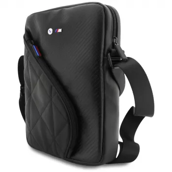 BMW ovitek Carbon Pockets & Metal Logo, črn, za iPhone X/XS