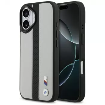 BMW M Perforated Stripe Logo MagSafe ovitek za Apple iPhone 17, siv