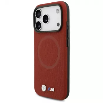 BMW M Series Metal Logo MagSafe zadnji ovitek za Apple iPhone 17 Pro, rdeč