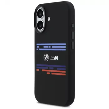 BMW M Silicon Horizontal Line MagSafe ovitek za Apple iPhone 17, črn