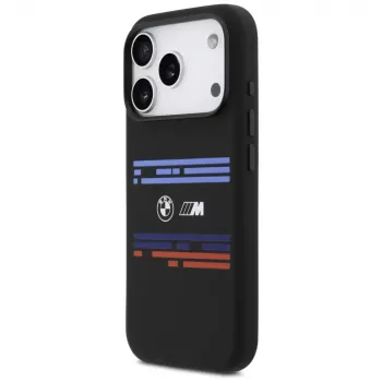 BMW M Silicon Horizontal Line MagSafe ovitek za Apple iPhone 17 Pro, črn