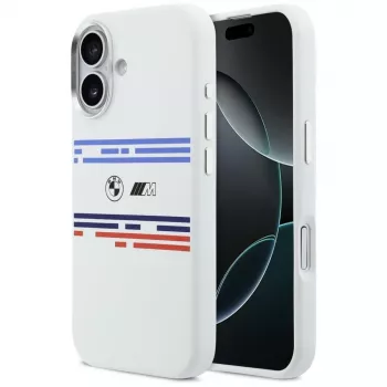 BMW M Silicon Horizontal Line MagSafe ovitek za Apple iPhone 17, bel