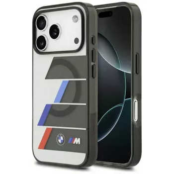 BMW M IML Metal Buttons Tricolor Lines MagSafe ovitek za Apple iPhone 17 Pro, antracit