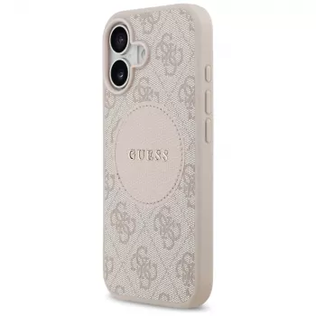 Guess 4G Circle Classic Logo ovitek MagSafe za iPhone 17 - roza