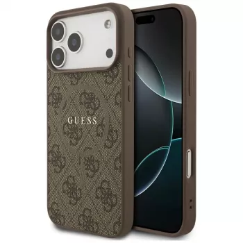 Guess 4G Ring Classic Logo ovitek MagSafe za iPhone 17 Pro Max (rjav)