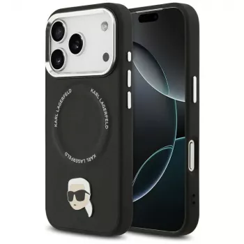 KARL LAGERFELD Karl Pin ovitek MagSafe za Apple iPhone 17 Pro - črn