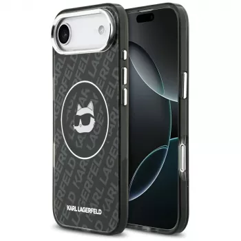 Karl Lagerfeld IML Choupette Head Logo ovitek MagSafe za Apple iPhone Air – črn