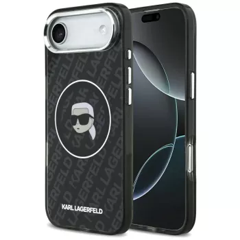 Karl Lagerfeld IML Karl Head Logo ovitek MagSafe za iPhone Air črn