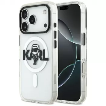 KARL LAGERFELD IML Karl Sketch Logo ovitek MagSafe za iPhone 17 Pro prozoren