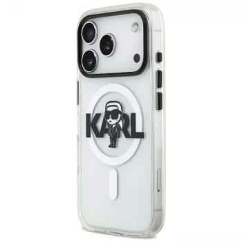 KARL LAGERFELD IML Karl Sketch Logo ovitek MagSafe za iPhone 17 Pro prozoren