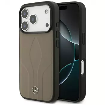 Mercedes usnjen ovitek The Move MagSafe za iPhone 17 Pro, taupe
