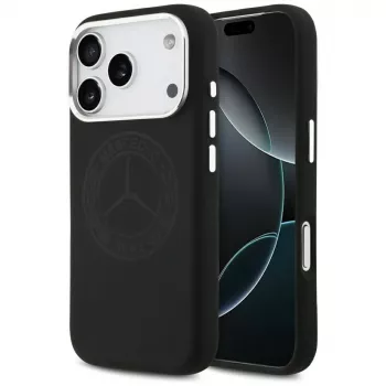 Mercedes silikonski ovitek Vintage Logo MagSafe za iPhone 17 Pro, črn