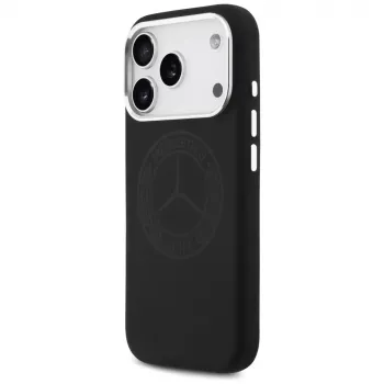 Mercedes silikonski ovitek Vintage Logo MagSafe za iPhone 17 Pro, črn