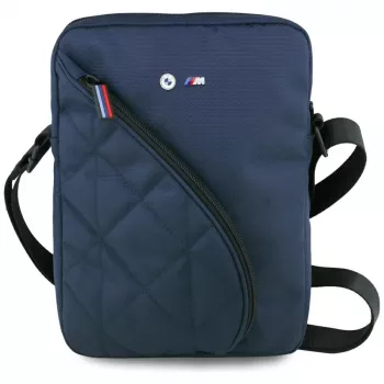 BMW Nylon čezramenska torba z žepi in kovinskim logotipom, 10 inch, mornarsko modra
