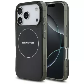 Mercedes AMG Double Layer Transparent Smoked MagSafe ovitek za iPhone 17 Pro, črn