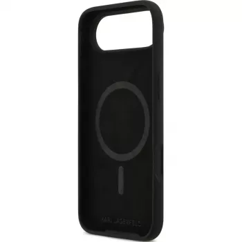 KARL LAGERFELD silikonski Karl & Choupette Ring MagSafe ovitek za Apple iPhone Air - črn