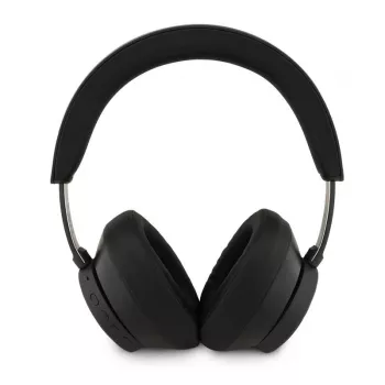 Guess Bluetooth naglavne slušalke ENC Saffiano Triangle Logo črne