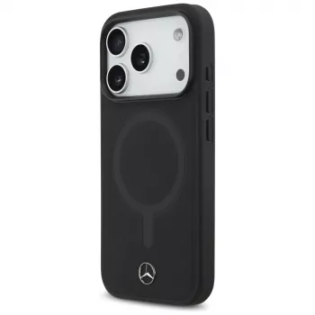 Mercedes Plain Smooth Leather MagSafe ovitek za iPhone 17 Pro, črn