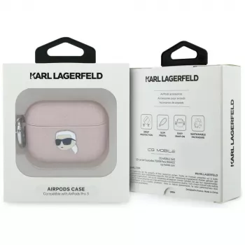 KARL LAGERFELD Monogram Karl Head ovitek za AirPods Pro 3, roza