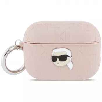 KARL LAGERFELD Monogram Karl Head ovitek za AirPods Pro 3, roza