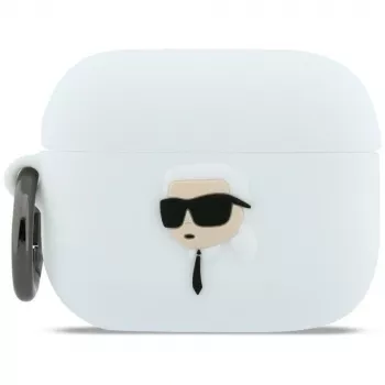 KARL LAGERFELD Silicone Karl Head 3D ovitek za AirPods Pro 3, bel