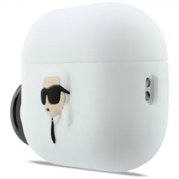 KARL LAGERFELD Silicone Karl Head 3D ovitek za AirPods Pro 3, bel