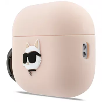 Karl Lagerfeld Silicone Choupette Head 3D ovitek za AirPods Pro 3, roza