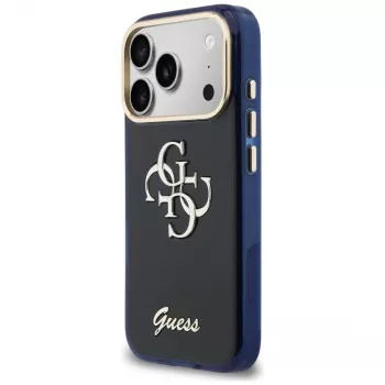 Guess IML 4G Script Metal ovitek za Apple iPhone 17 Pro, moder