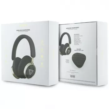 Guess 4G Triangle Logo brezžične Bluetooth 5.4 naglavne slušalke z ENC, črne