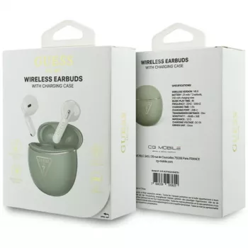 Guess Gold Line Triangle TWS Bluetooth ušesne slušalke s polnilnim ohišjem (khaki)