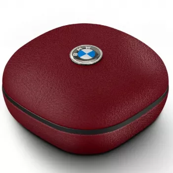 BMW Bluetooth TWS ušesne slušalke Leather Metal Logo ENC rdeče