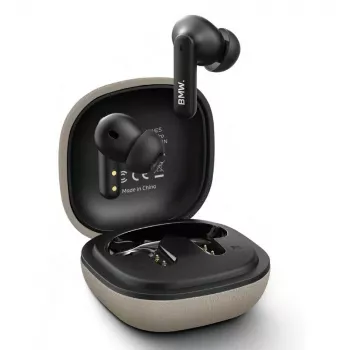 BMW LeatherMetal Logo TWS Bluetooth ušesne slušalke z ENC, taupe