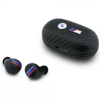 BMW Bluetooth TWS ušesne slušalke Carbon Metal Logo ENC črne