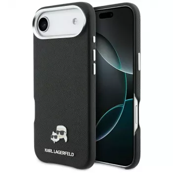 Karl Lagerfeld Karl & Choupette Head Pins Saffiano MagSafe ovitek za iPhone Air, črn