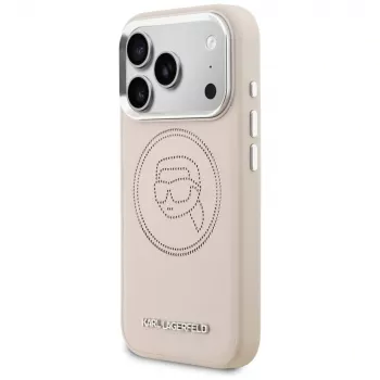 Karl Lagerfeld K Head Point Logo MagSafe ovitek za Apple iPhone 17 Pro, roza