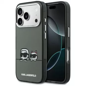 KARL LAGERFELD IML Karl & Choupette Peekaboo Logo MagSafe ovitek za Apple iPhone 17 Pro, črn